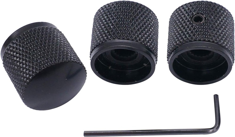 Taiss/3pcs Black Metal Dome Knobs Electric Guitar Volume Tone Control