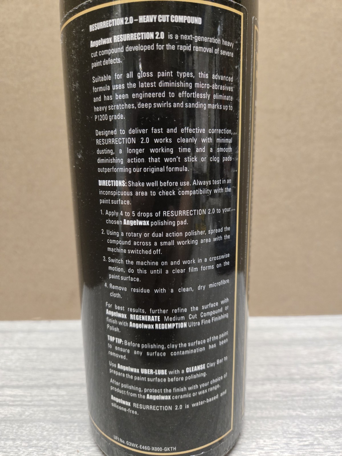 Angelwax Resurrection 2.0 Heavy Cut Compound- 1L Bottle