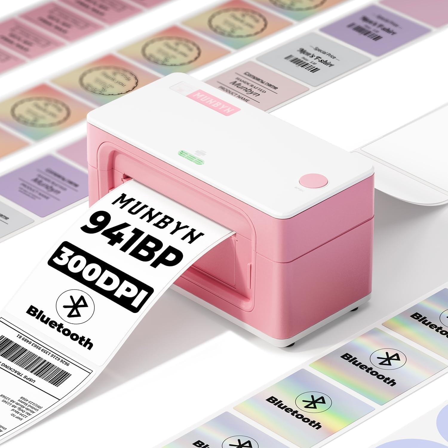 Bluetooth Thermal Label Printer 941BP, Wireless 300DPI