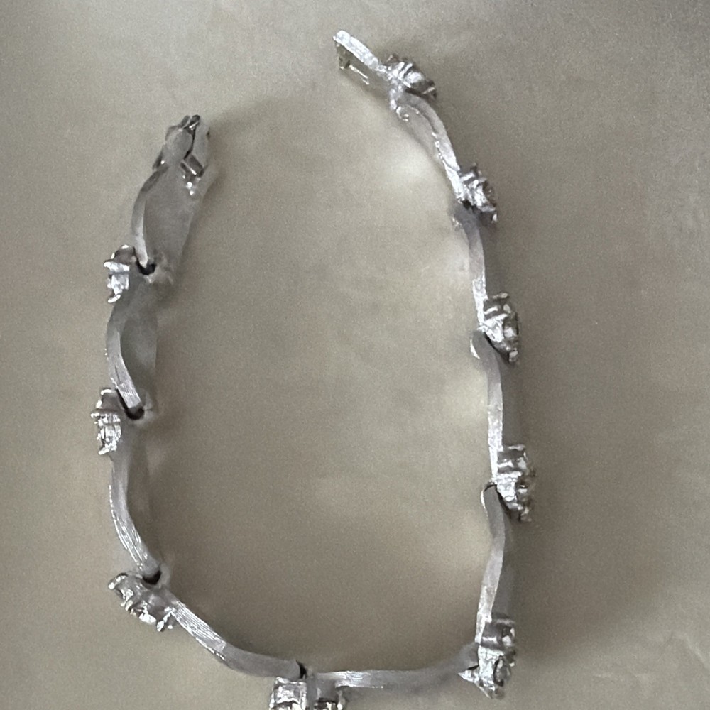 Crown Tarfari Rhinestone Bracelet Signed