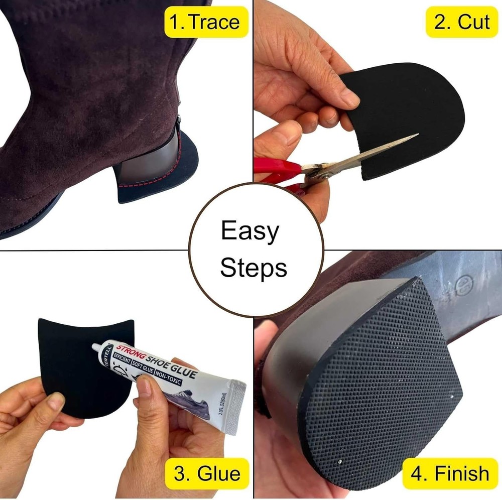 Durable Extra Large Heel Protector Pads – 4mm Thickness for Shoe Longevity