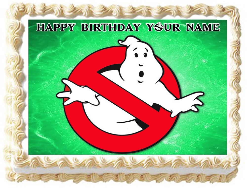 GHOSTBUSTERS Party Edible Cake topper image