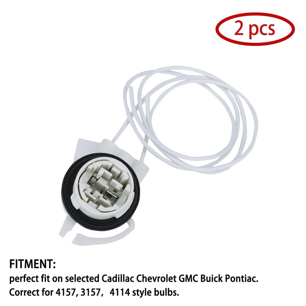 Light Socket Wire Harness Pigtail Repair Kit (2pcs) LED/Standard, Bulbs#...