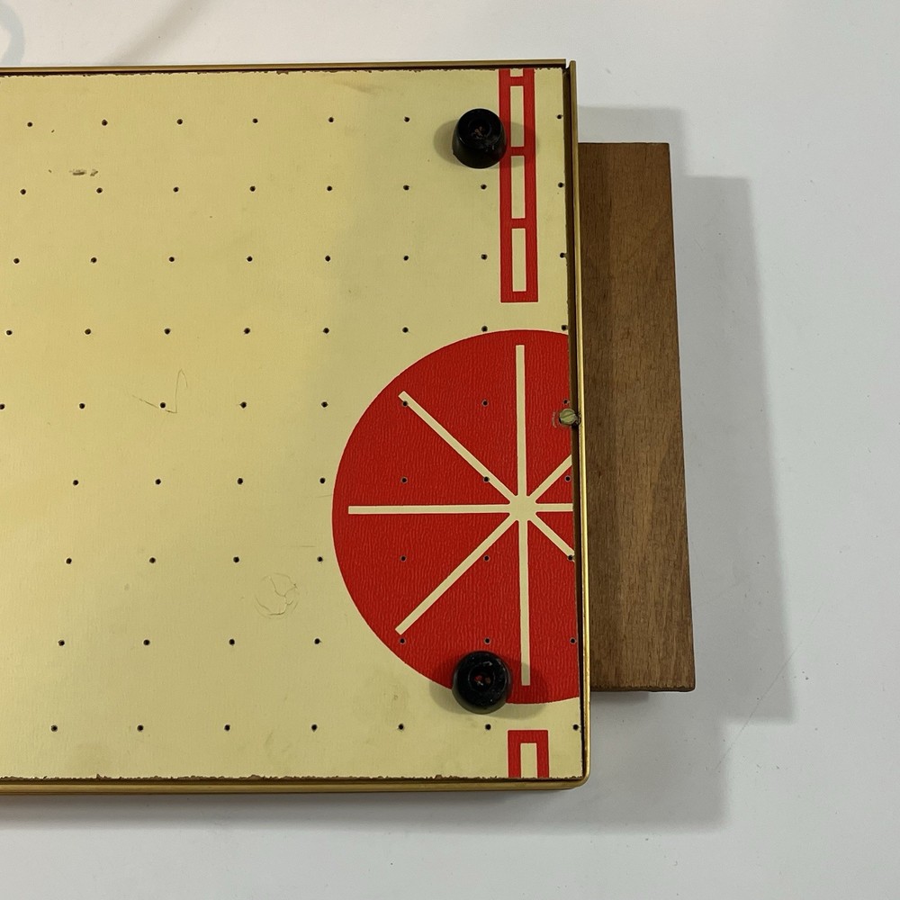 JASCO 919 Electric Warming Tray MCM Atomic Pattern Wood Handles TESTED WORKING