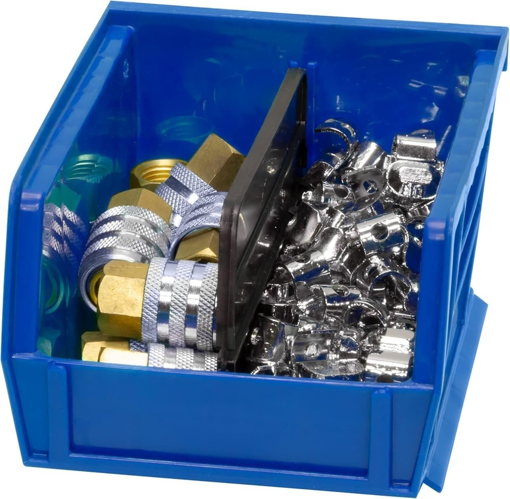 6-Pack Stackable Storage Bins 5x4x3 - Durable Multi-Purpose Organizers in Blue