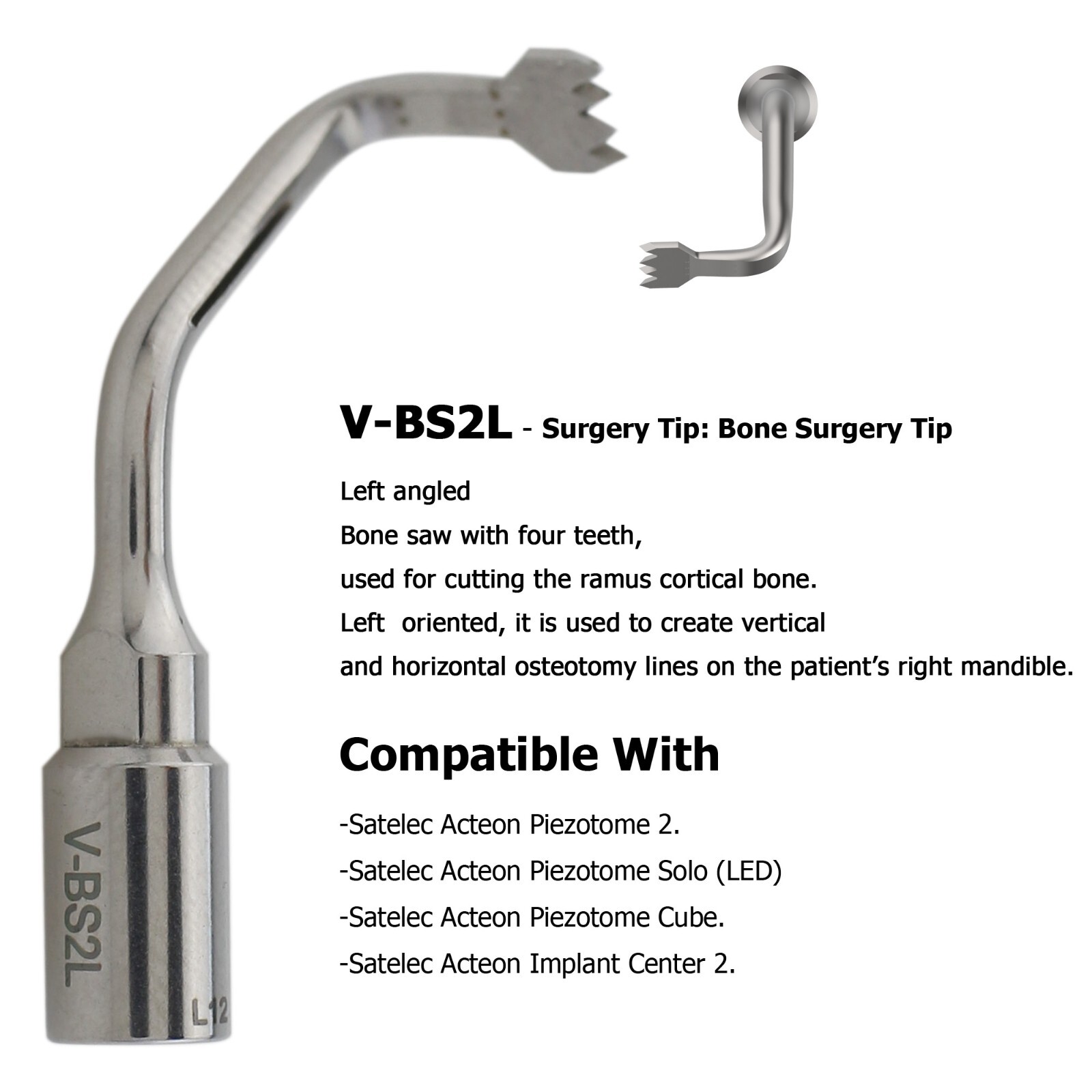 Dental Ultrasonic Satelec Piezo Scaler Tips ACTEON Piezotome Cube Surgery Tips