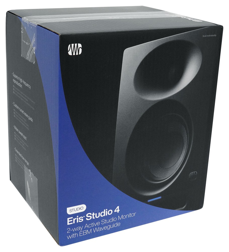 2) Presonus Eris Studio 4 Powered Active 4" Studio Monitors Speakers+Stands+Pads