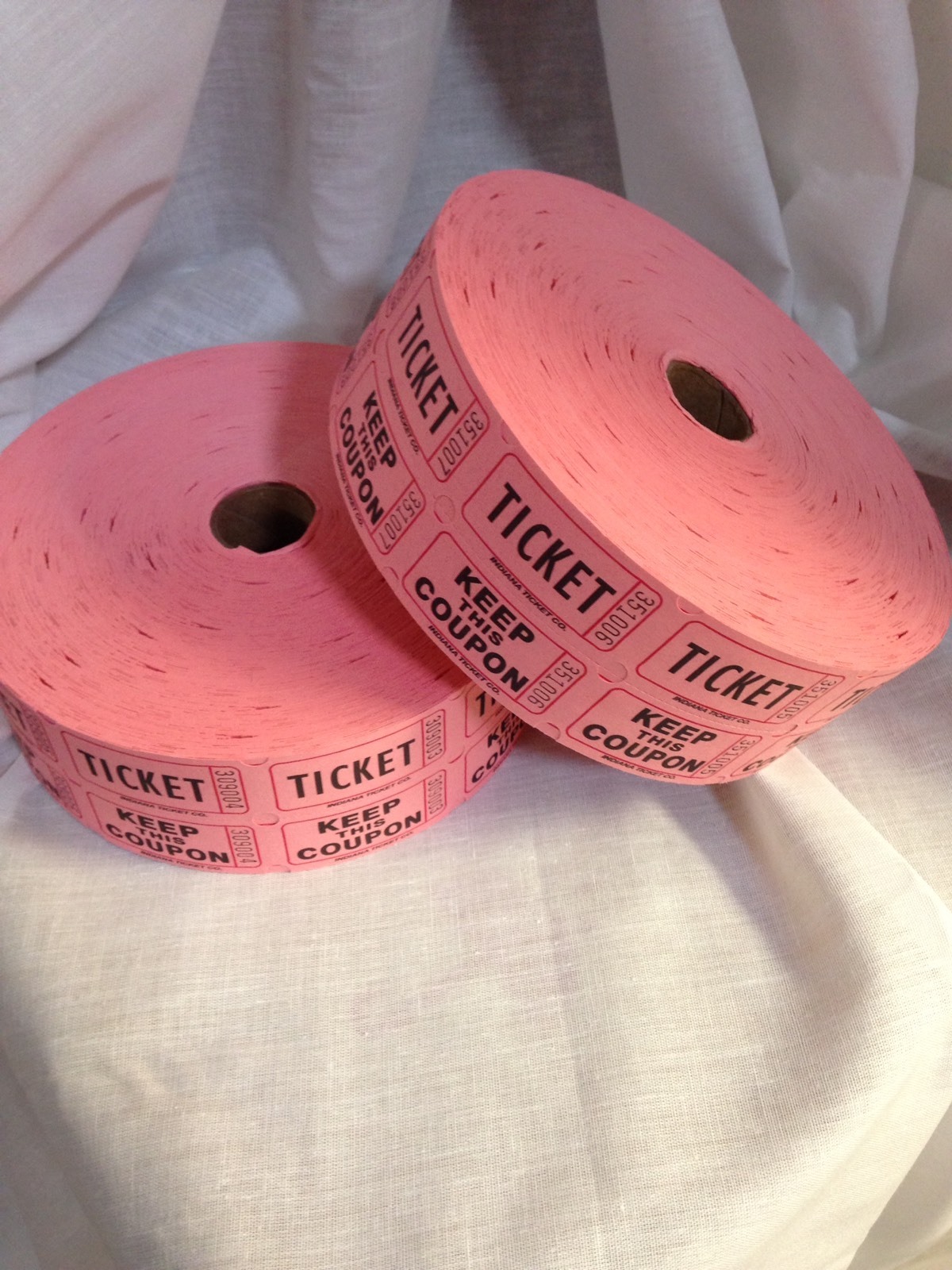 Raffle Tickets 12 Roll Deal 2000 Double Stub Per Roll Split The Pot or 50/50