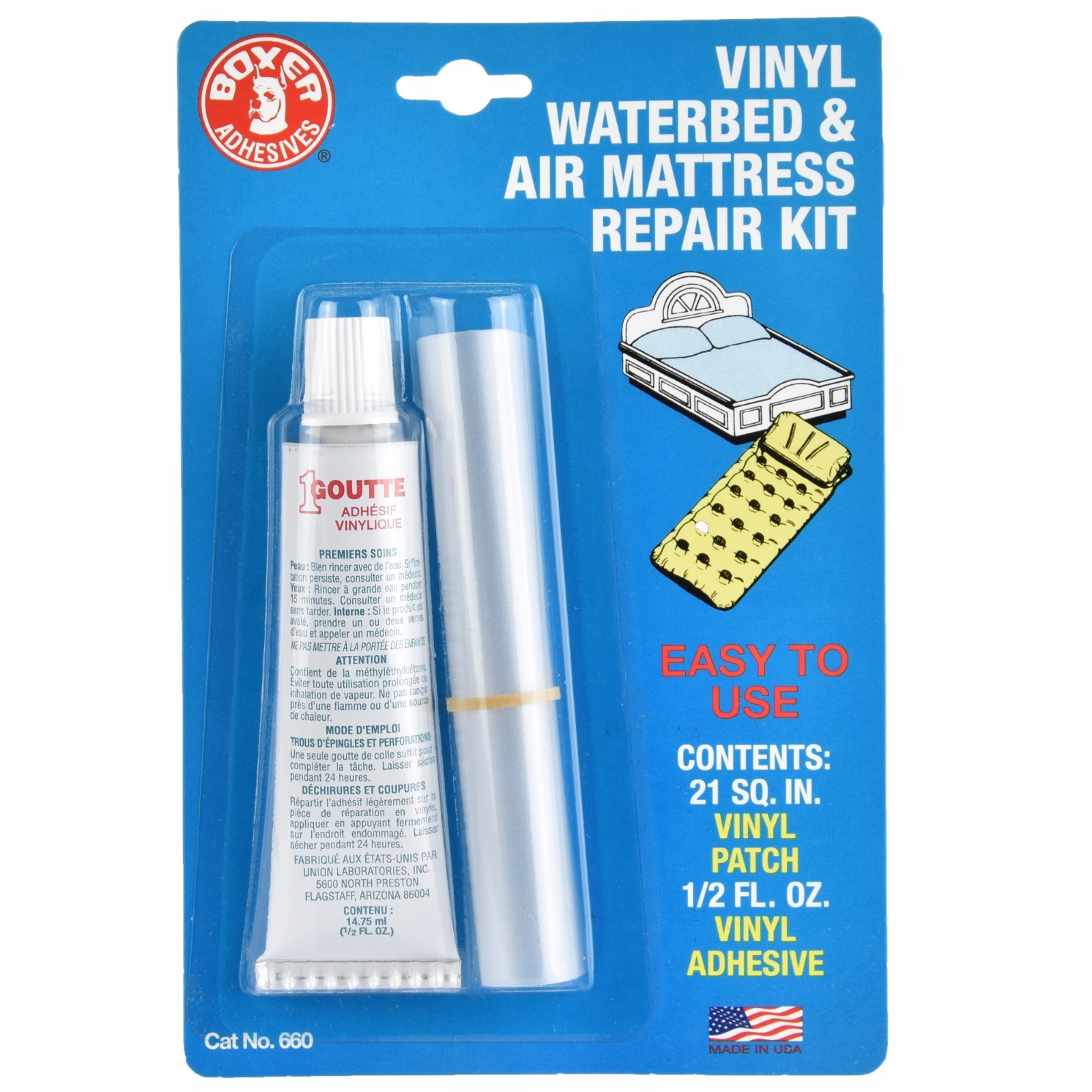 Union Laboratories Boxer Adhesives - Vinyl Waterbed & Air Mattress Repair Kit