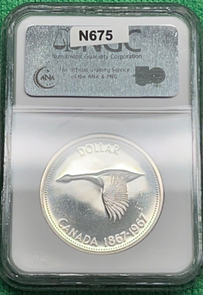 1967 Canada Silver Dollar – NGC PL65 – Centennial Goose – Mirror-Like Fields