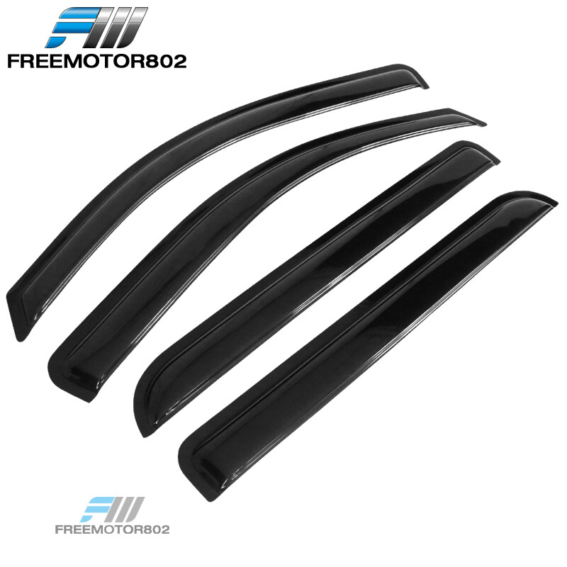 Fit 14-19 Chevy Silverado GMC Sierra Crew Cab Window Visors Rain Deflector