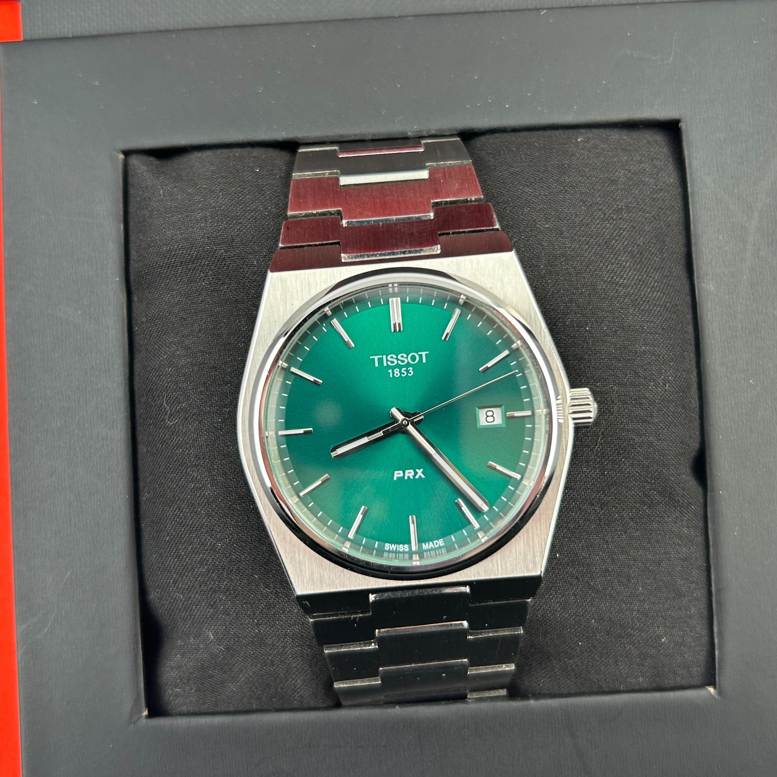 Tissot PRX Green Dial 316L Stainless Steel Men's Quartz Watch T137.410.11.091.00