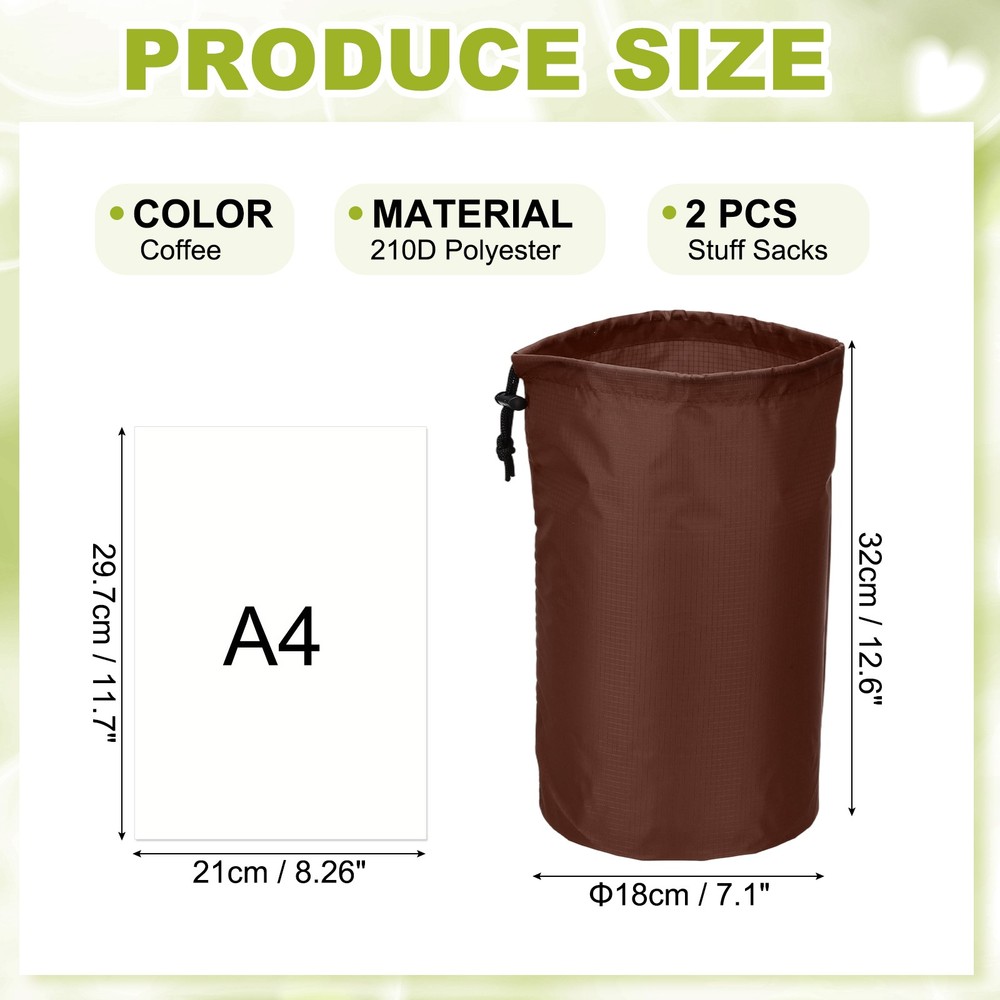 Drawstring Bag, Storage Bags, 7x13" & 2Pcs & Coffee