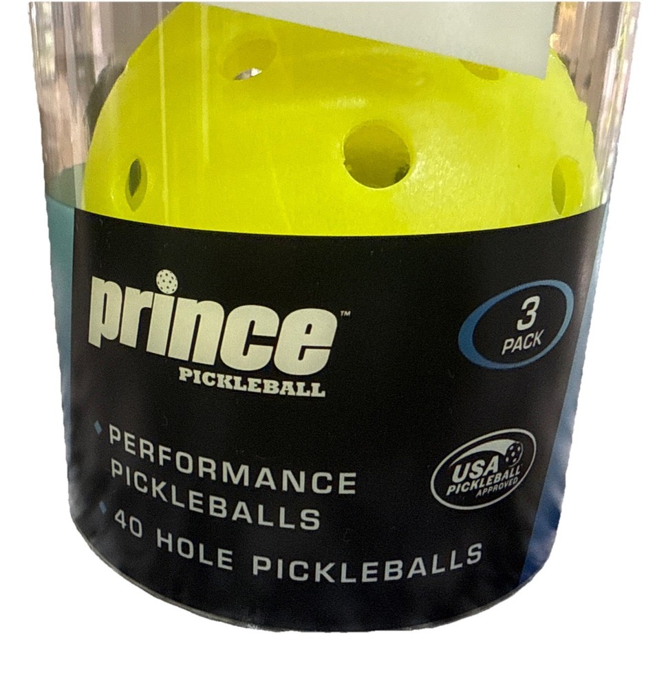 Prince - Performance Pickleballs, Optimized Pickleballs - 3 Pack, Yellow