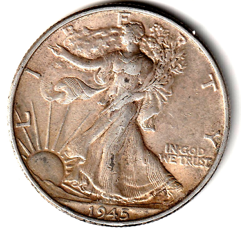 1945  Walking Liberty Half Dollar