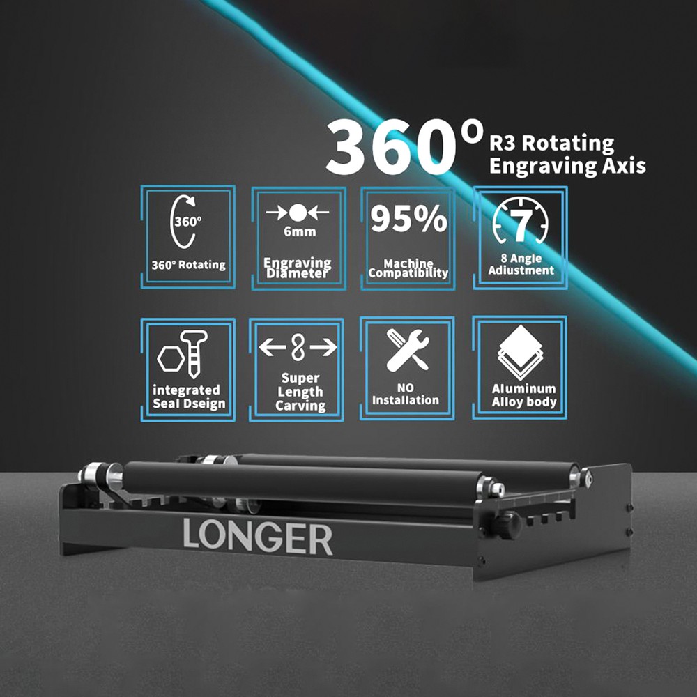LONGER Laser Rotary Roller For RAY5 / Atomstack /Ortur /Neje Laser Engraver M4P9