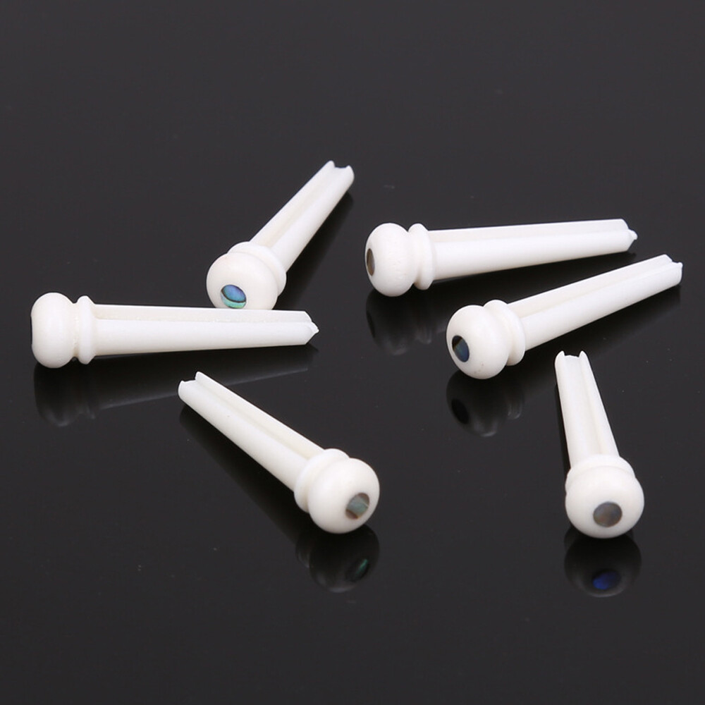 12Pcs Guitar Bone Bridge Pins Replacement Parts with Abalone Dot