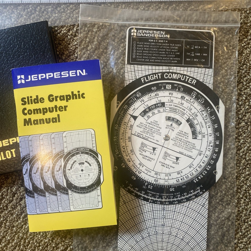 Jeppesen Standard Pilot Logbook, Slide Graphic Computer, PN-1 Navigation Plotter
