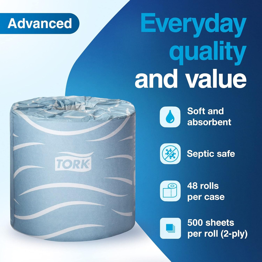 Bath Tissue Roll Advanced 2-Ply, Biodegradable 4X3.75", 500 Sheets/Roll, 48 Roll