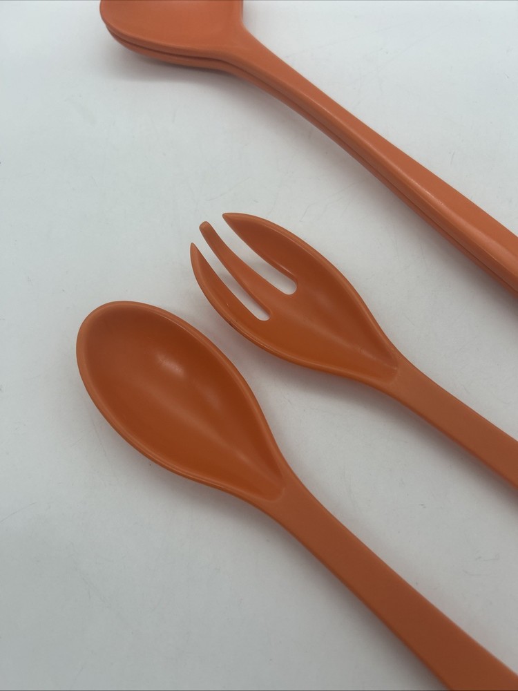 Retro Rosti Salad Server Orange Set Denmark Mepal Melamine + Extra Set