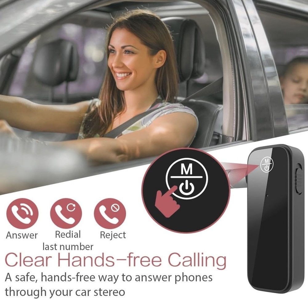 Travel-Friendly Bluetooth AUX Adapter - Fast Charging with Hands-Free Control