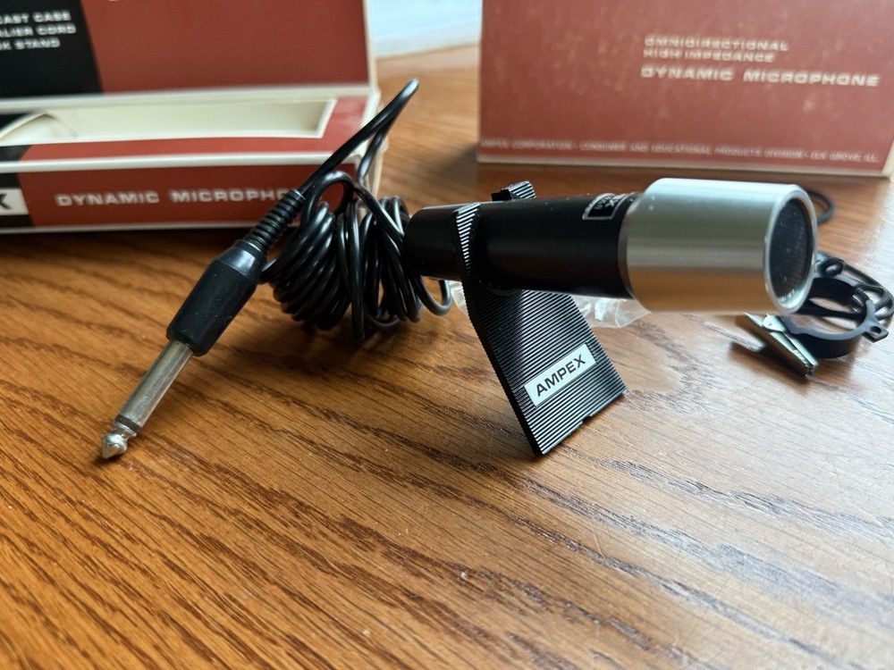 ⭐️Ampex 702 Microphone 50Kohms Dynamic Untested Excellent Condition Vintage