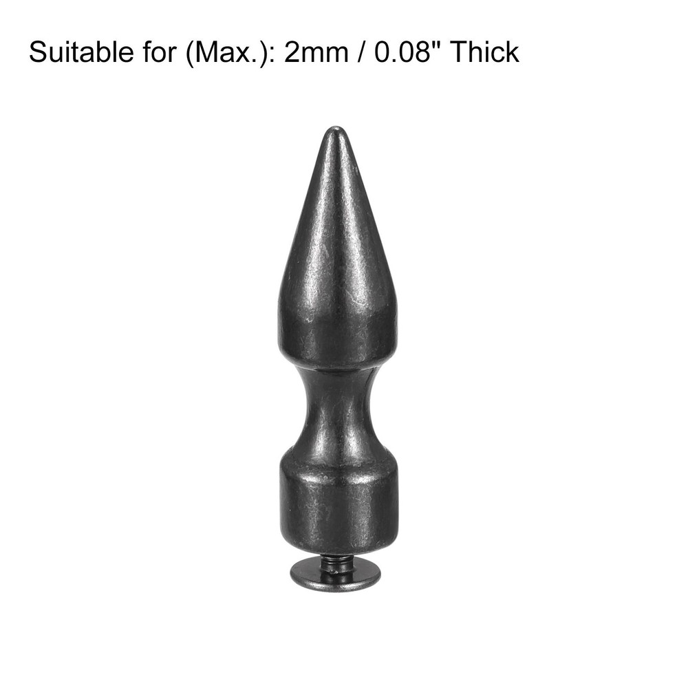 10x35mm Screw Back Rivets, 15 Set Solid Leather Studs for DIY Black