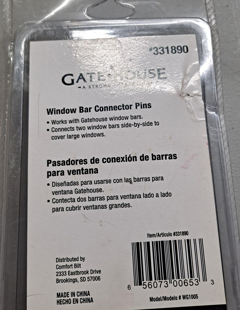 GateHouse Window Bar Connector Pins 4-Pack 0331890 Window Security
