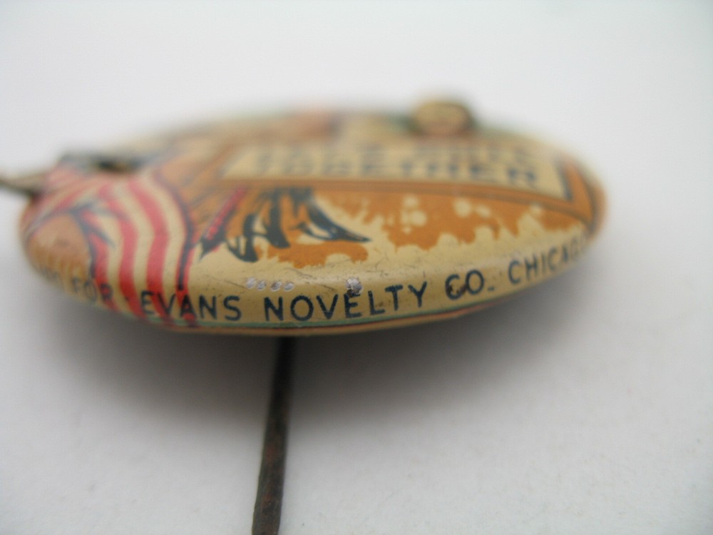 Uncle Sam Hanging evil man Mechanical Pinback: Let’s Pull Together