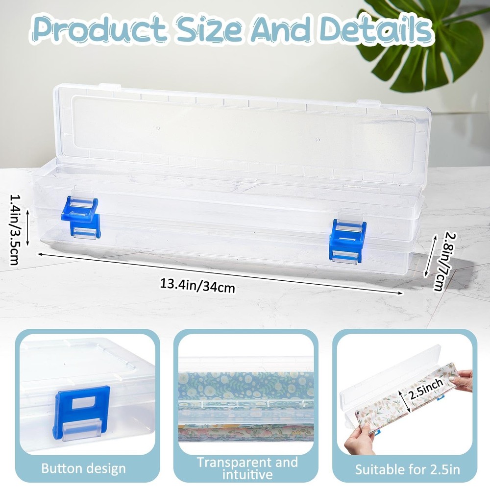 4 Pcs Fabric Strip Case Jelly Cotton Fabric Patchwork Roll Storage Case Bulle...