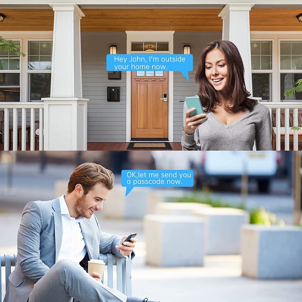 SMONET Smart Front Door Lock Handle Set Fingerprint Keyless Digital Deadbolt APP