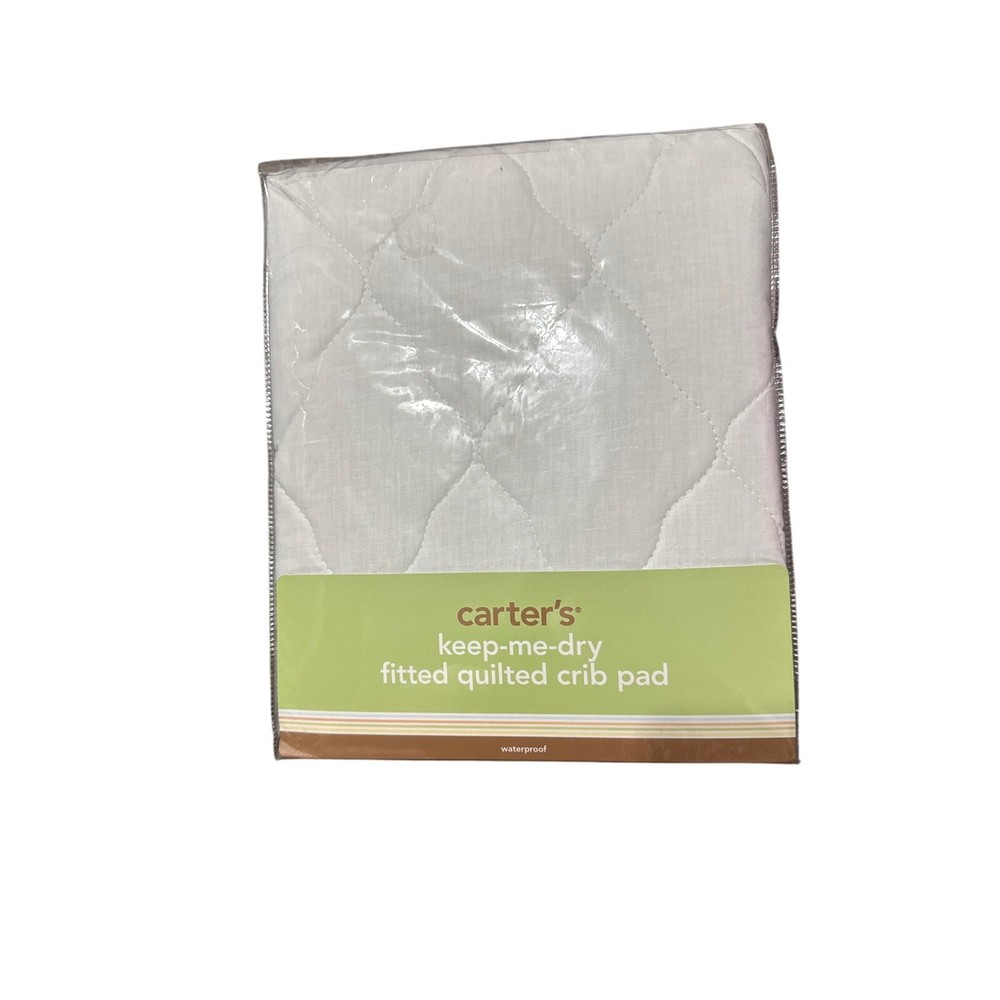 Carter's Keep- Me- Dry Waterproof  Fitted Quilted Crib Pad White NEW