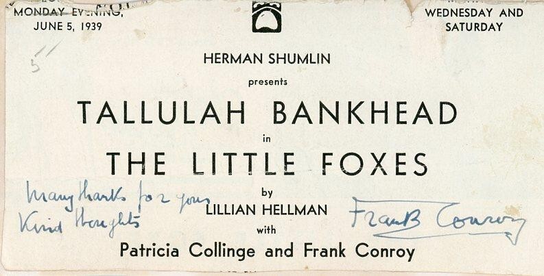 Frank Conroy-Signed Ticket