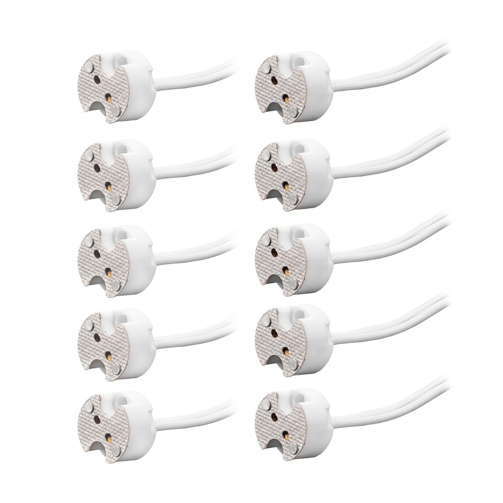 10 Pack Bioluz LED MR16 Socket, GU5.3 Socket, LED Halogen Lamp Ceramic Wire Conn