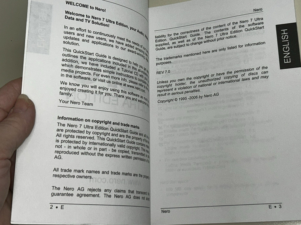 Nero 7 Ultra Edition Enhanced Video Editing Software Quickstart Guide BOOK ONLY