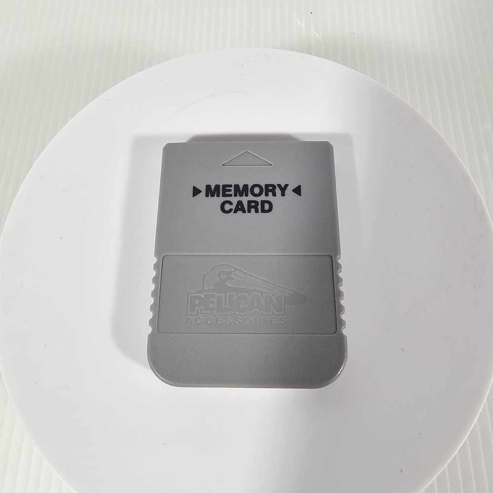 Pelican Memory Card for Playstation PS1 PS2 Console, Gray