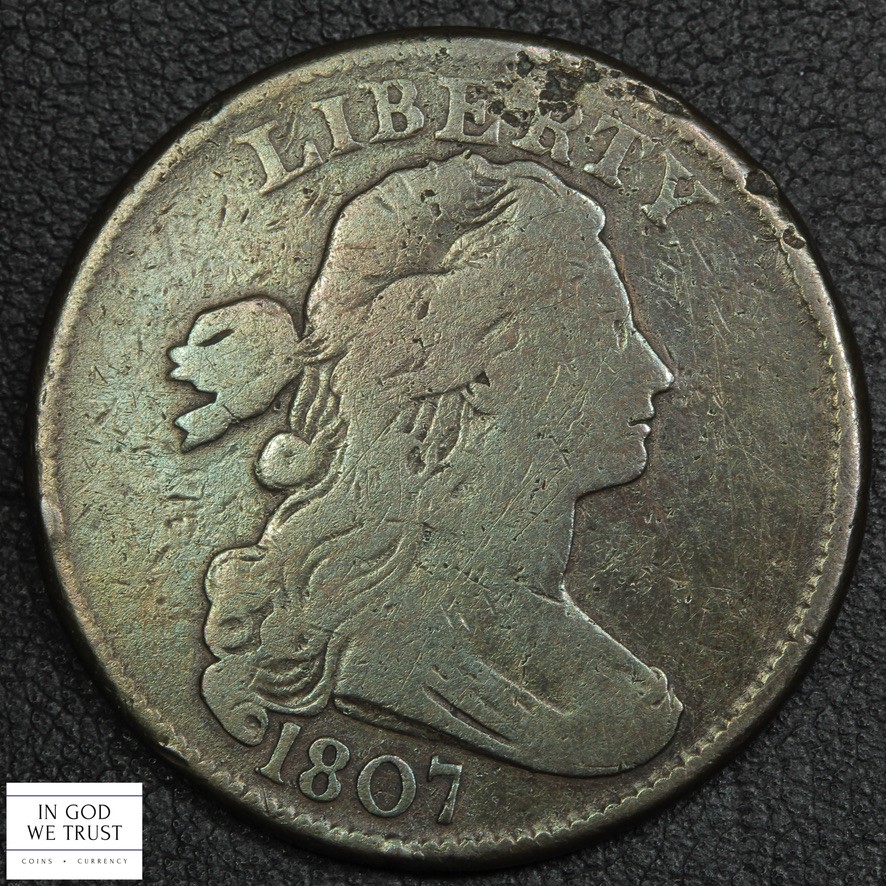 1807 Large Fraction Draped Bust Copper Large Cent 1C