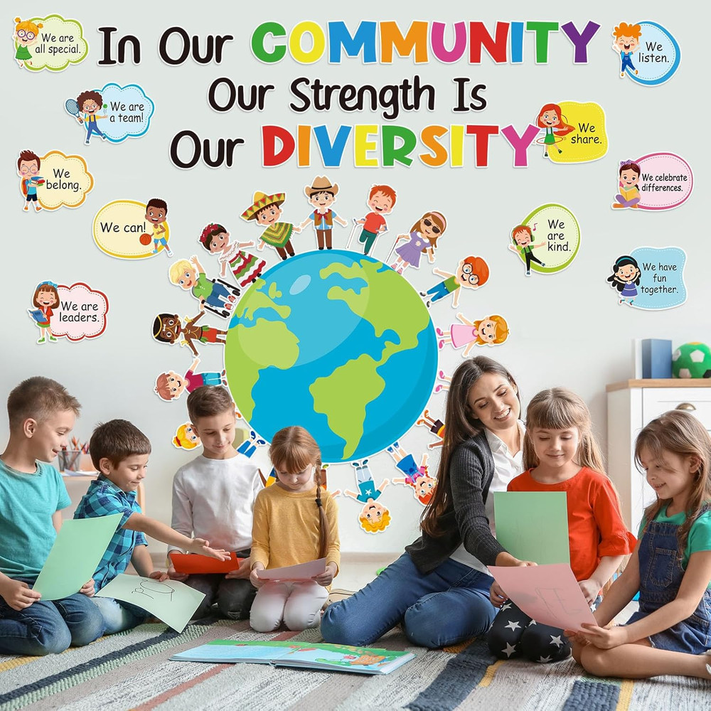 Diversity Strength Bulletin Board Decorations Set - Diversity Classroom Decor, M