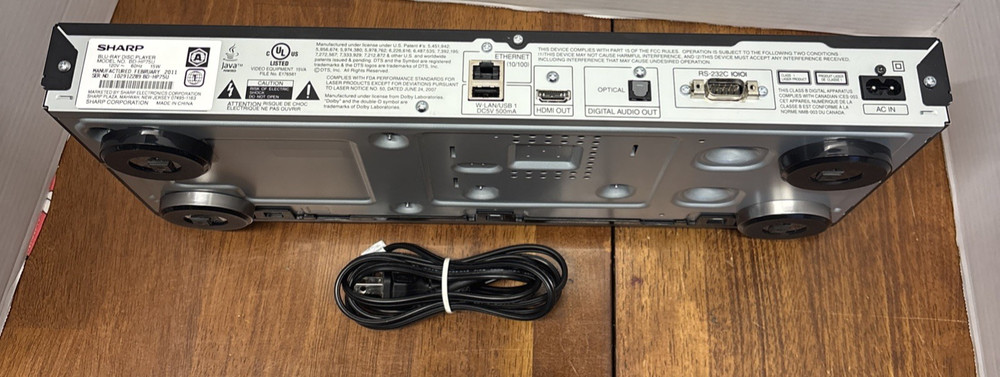 Sharp Aquos 3D Blu-Ray Disc Player BD-HP75U- Tested- No Remote