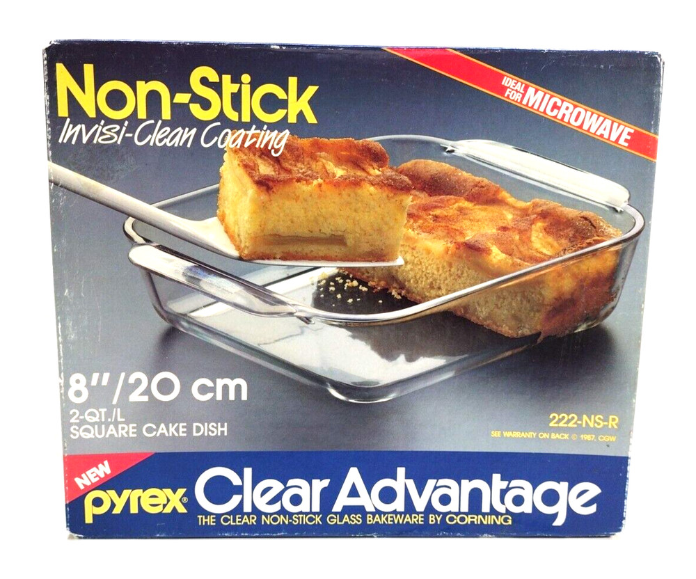 Clear Advantage Pyrex 2 Quart 222-NS-R Clear 8/ 20cm Square Baking Cake Dish