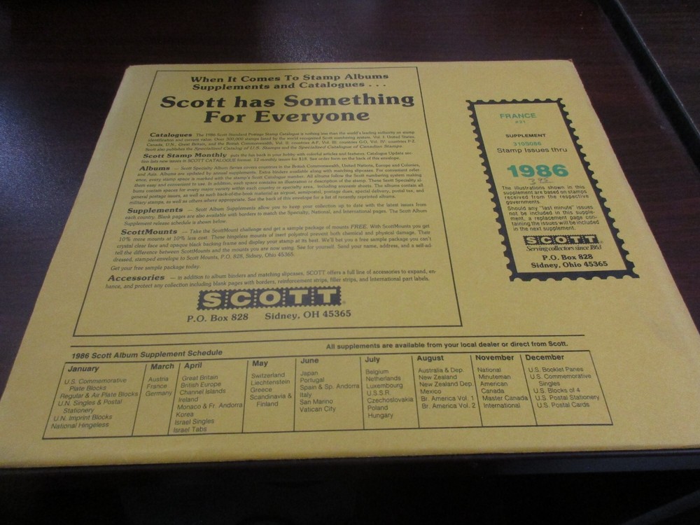 "SCOTT" FRANCE #21  SUPPLEMENT W/FREE SHIPPING!!