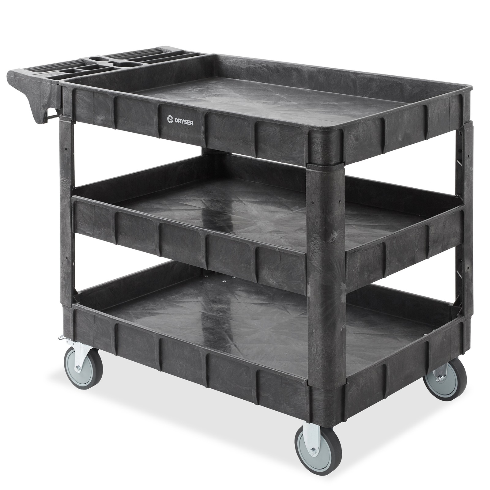 OPEN BOX - Utility Service Cart with 2-5" Swivel Wheels, 3 Shelves, 550lb.