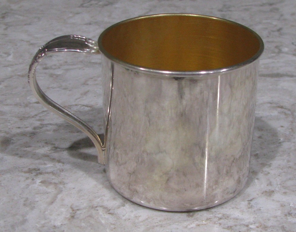 Oneida Enchantment Child's Silver & Gold Cup, 1881 Rogers, Christening Cup