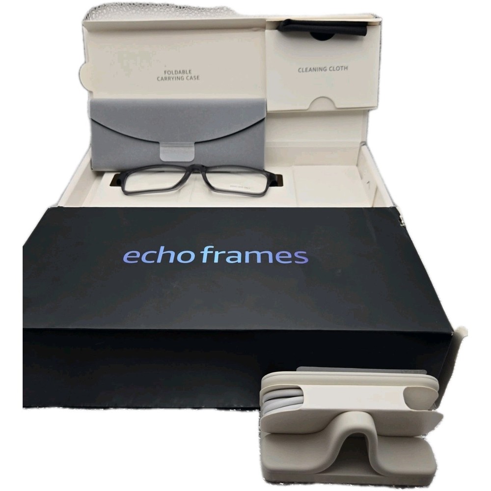 Amazon Echo Frames Smart Glasses Designed for Alexa+ Polarized Lenses- Wide Grey