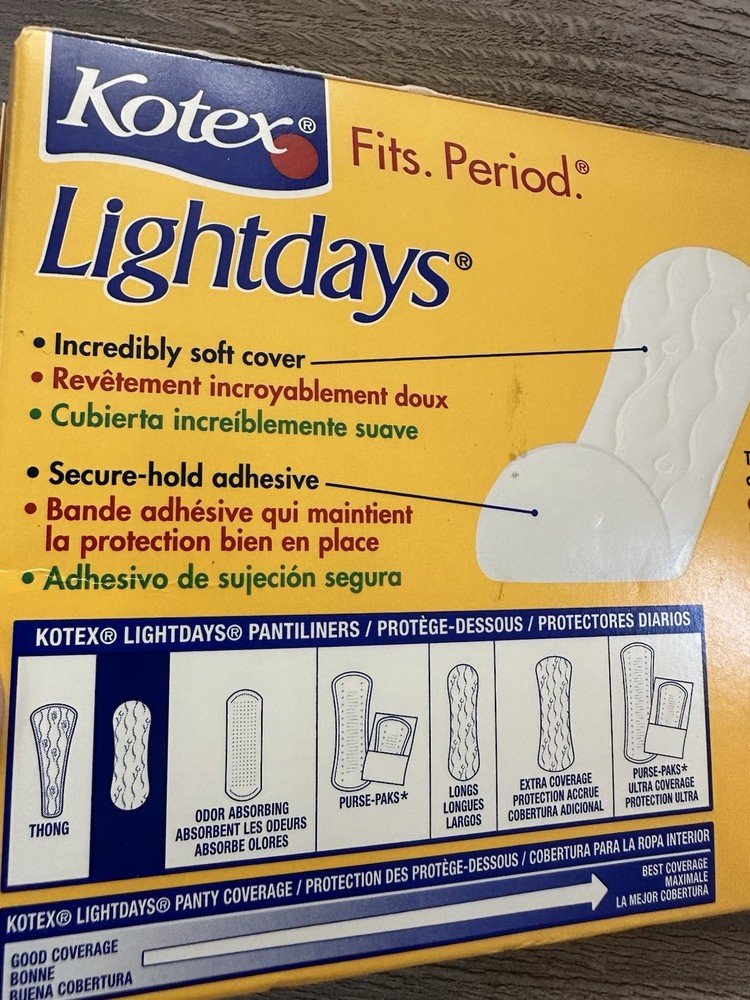 Vintage 2003 Kotex Lightdays Pantyliners Liners Unscented