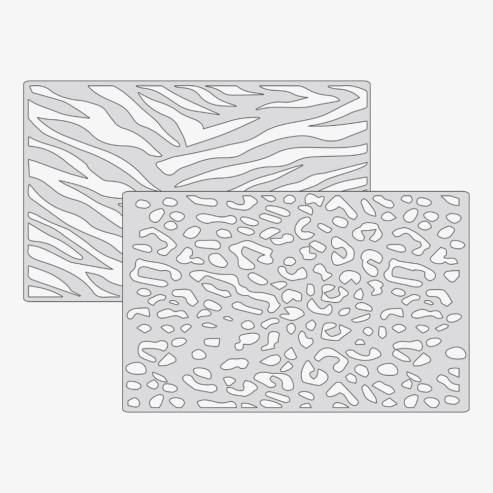 Zebra Leopard Pattern Set - Reusable Airbrush Stencil Template