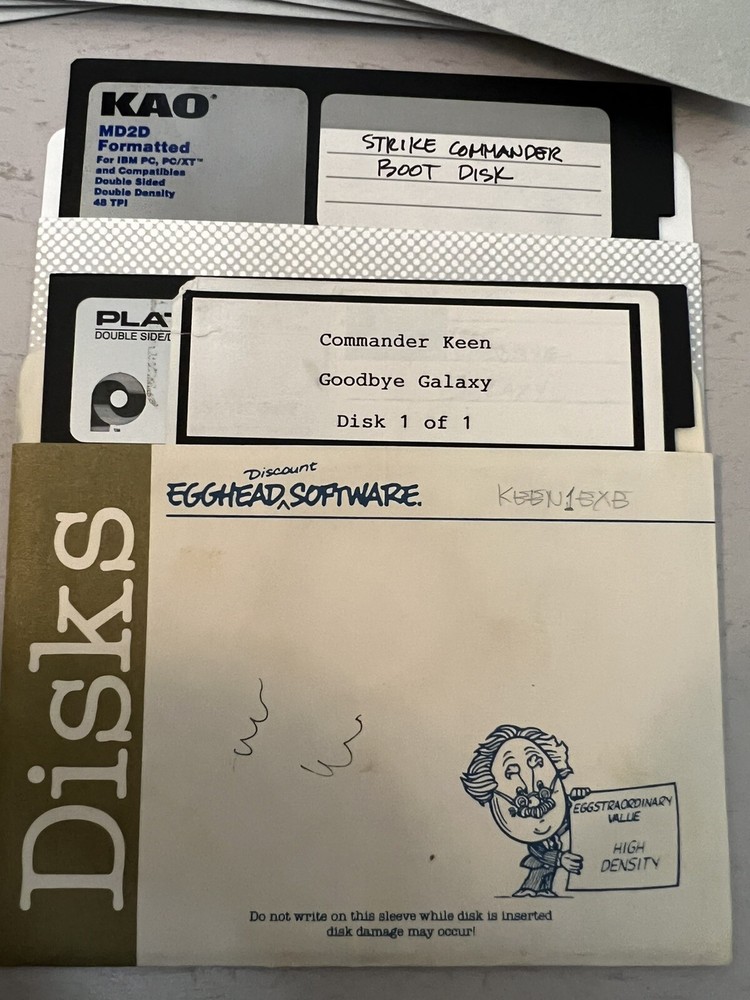 6 Kao 5.25” Floppy Disks Plus Strike Commander Boot Disk And Goodbye Galaxy