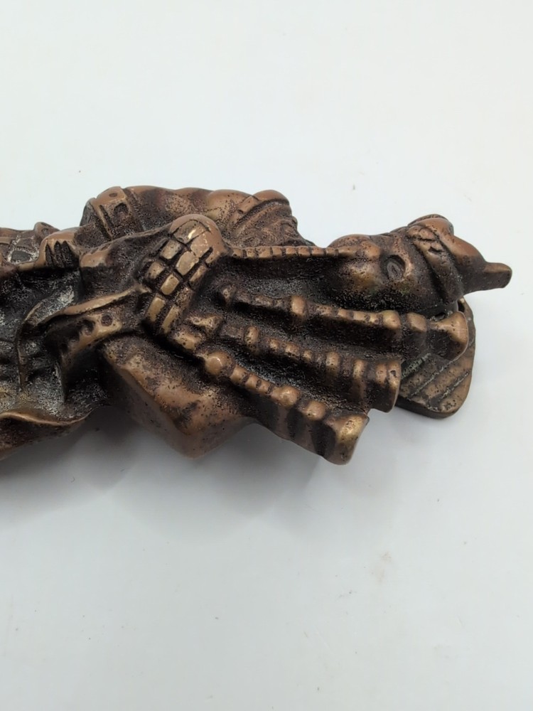 Vintage Style Solid Brass Knocker ''Scottish Bagpiper" Britain