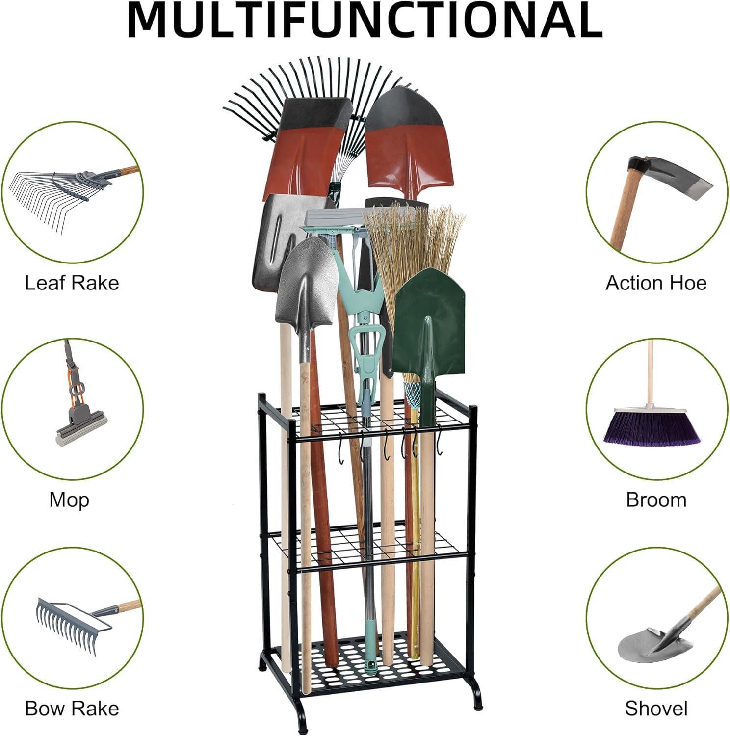 3 Tier Garden Tool Rack Organizer, Heavy Duty For Long Tools, Garage Storage ***