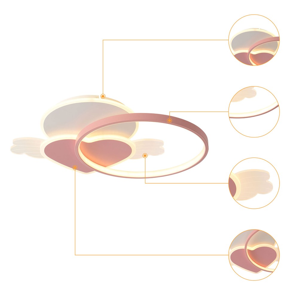 Dimmable LED Round Ceiling Light Flush Mount Fixture Remote Control 40W